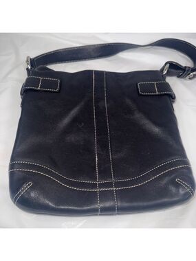 Coach Vintage Soho Black Shoulder Bag Genuine Leather Handle Bag Women’s